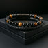 Perlen Lederarmband Herren Damen Unisex Tigerauge Magnetverschluss uniqal